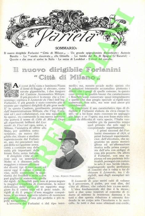 Il nuovo dirigibile Forlanini "Città di Milano".