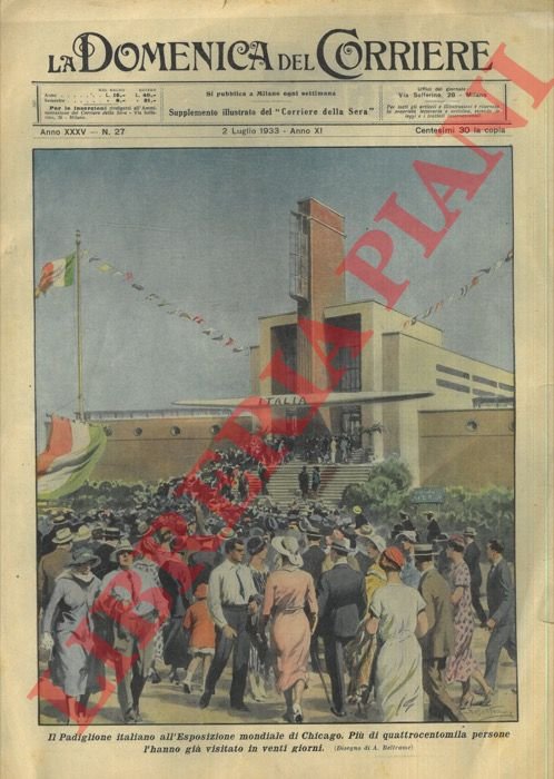 Il Padiglione italiano all'Esposizione mondiale di Chicago.
