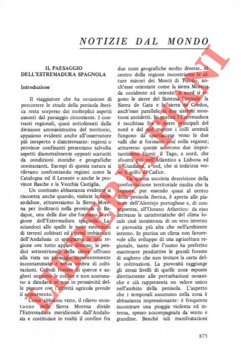 Il paesaggio dell'Estremadura spagnola.