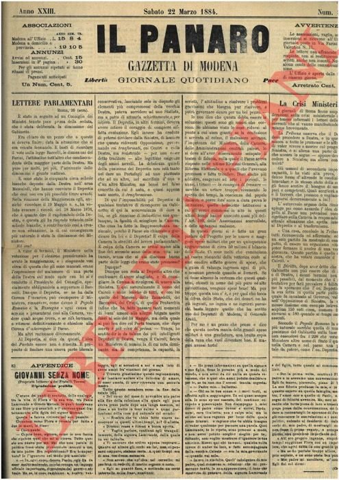 Il Panaro. Gazzetta di Modena. Giornale quotidiano.