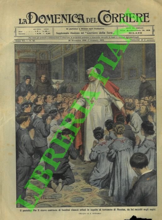 Il pontefice Pio X riceve centinaia di bambini rimasti orfani …