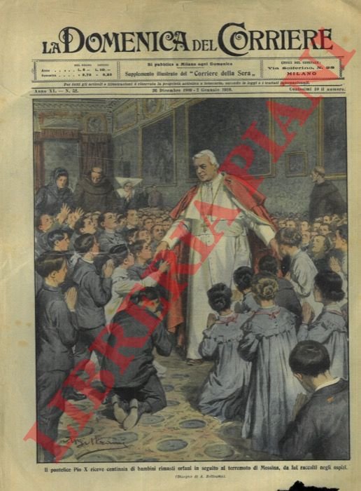 Il pontefice Pio X riceve centinaia di bambini rimasti orfani …