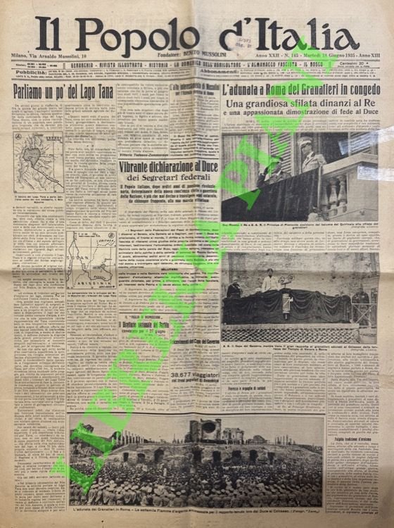 Il Popolo d'Italia. Fondatore Benito Mussolini. | Immagine principale
