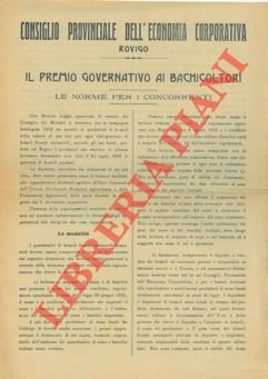 Il Premio Governativo ai Bachicoltori.