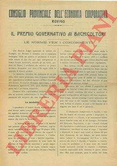 Il Premio Governativo ai Bachicoltori.