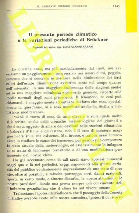 Il presente periodo climatico e le variazioni periodiche di Bruckner.