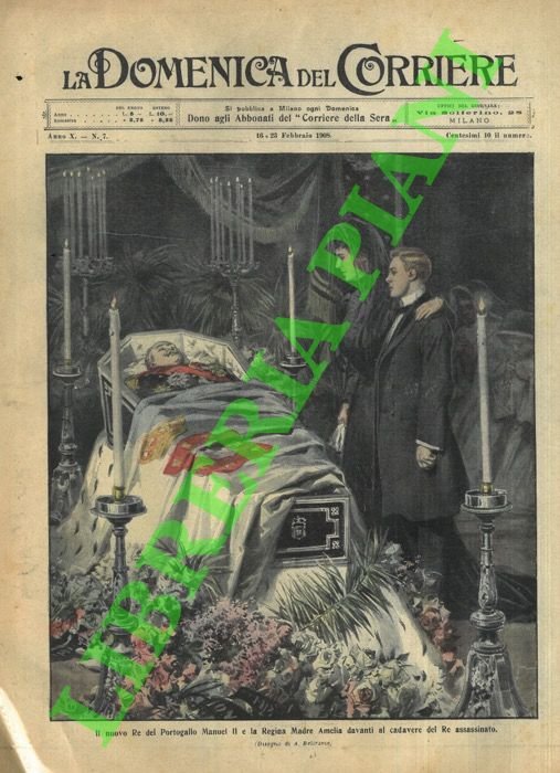 Il Re del Portogallo Manuel II e sua madre vegliano …