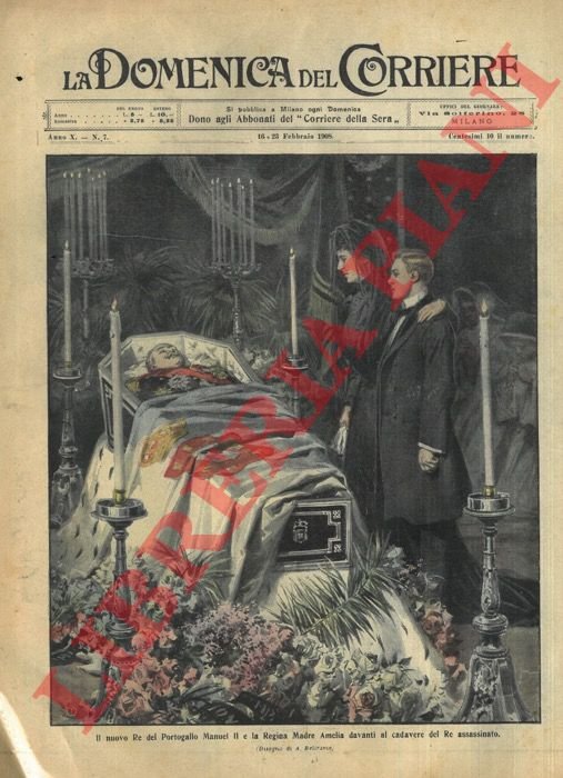 Il Re del Portogallo Manuel II e sua madre vegliano …