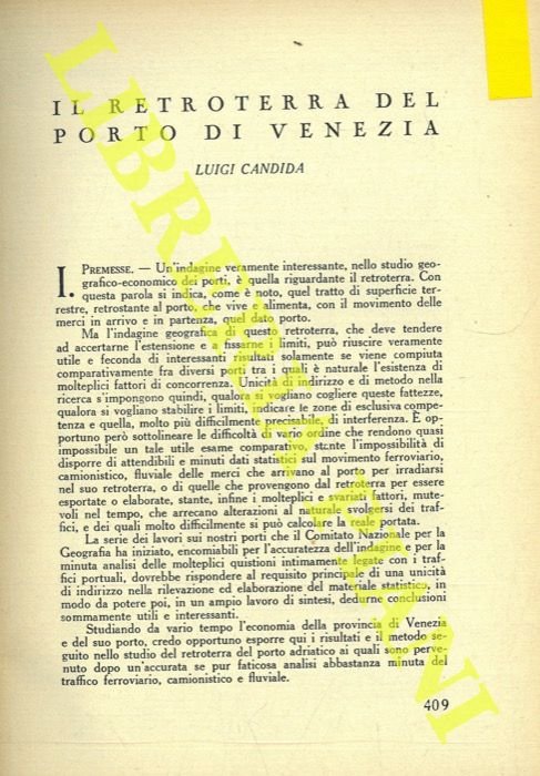 Il retroterra del porto di Venezia.