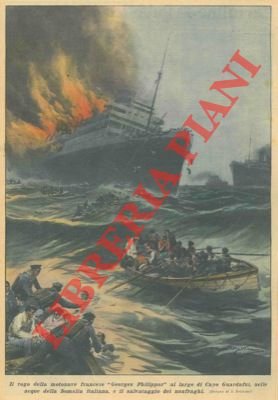 Il rogo della motonave francese "Georges Philippar" al largo di …
