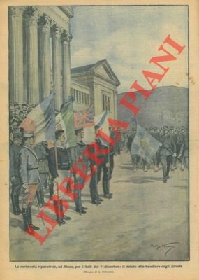 Il saluto alle bandiere degli Alleati durante la cerimonia riparatrice, …