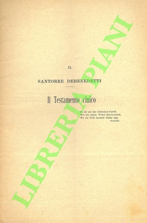 Il Testamento cinico.