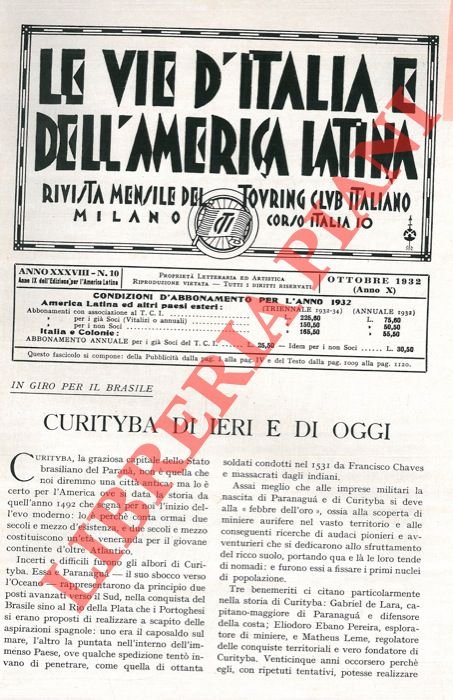 In giro per il Brasile. Curityba di ieri e di …