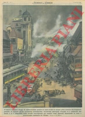 In seguito ad un terremoto sottomarino, un' enorme muraglia d'acqua …