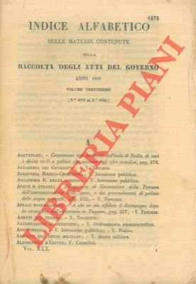 Indice alfabetico degli Atti del Governo (di S.M. il Re …
