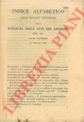 Indice alfabetico degli Atti del Governo (di S.M. il Re …