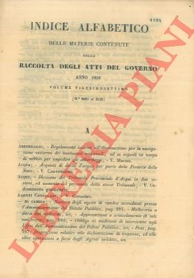 Indice alfabetico delle materie contenute nella raccolta degli Atti del …