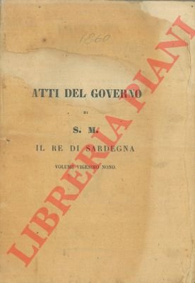 Indice cronologico degli Atti del Governo di S.M. il Re …