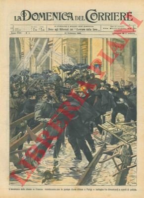 Inondazione con le pompe d'una chiesa a Parigi e battaglia …