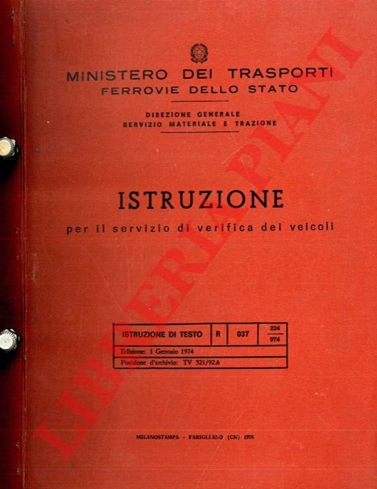 Istruzione per il servzio di verifica dei veicoli.
