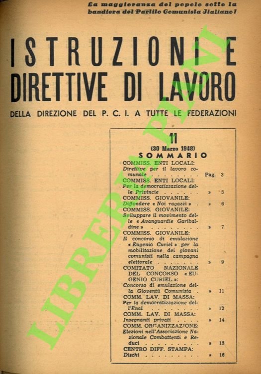 Istruzioni e direttive di lavoro della direzione del P.C.I. a …