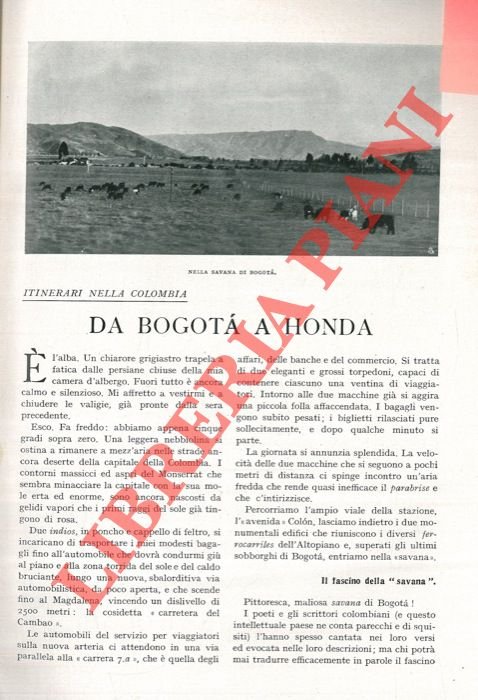 Itinerari nella Colombia. Da Bogotà a Honda.