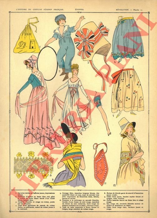 Jupes (Louis XIV) - Etoffes (Révolution) -