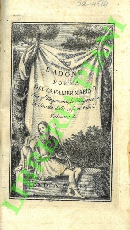 L'Adone. Con gl'argomenti, le allegorie, e la tavola delle cose …