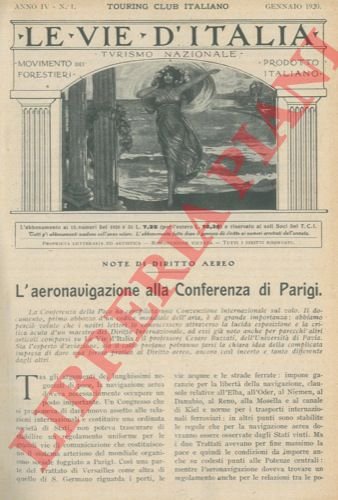 L'aeronavigazione alla Conferenza di Parigi. Note di diritto aereo.