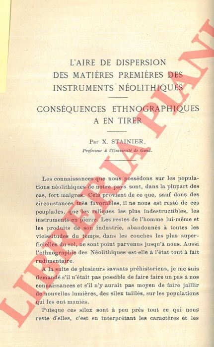 L'aire de dispersion des matières des instruments néolithiques. Conséquences ethnographiques …