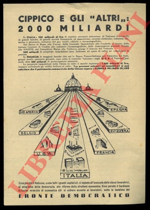 L'alta gerarchia vaticana appendice del capitalismo (Dalla relazione di Palmiro …