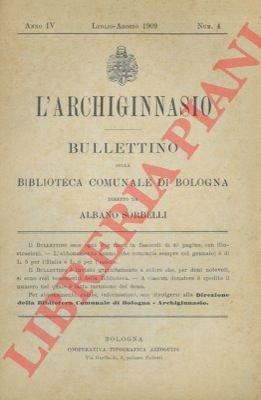 L'Archiginnasio. Bulletino della Bibl. Com. di Bologna.