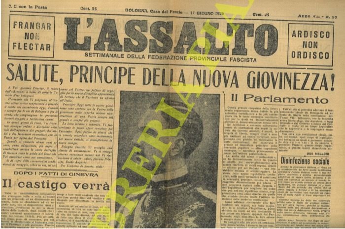 L'Assalto. Settimanale della Federazione Provinciale Fascista.