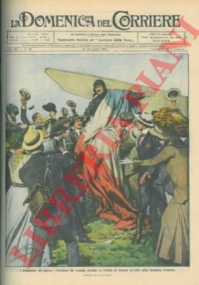 L'aviatore Lesseps portato in trionfo in Canada avvolto dalla bandiera …