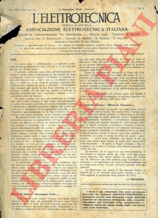 L'elettrotecnica. Giornale ed atti della associazione elettrotecnica italiana.