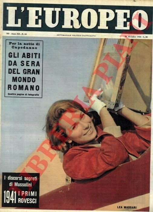 L'Europeo. Settimanale politico d'attualità.