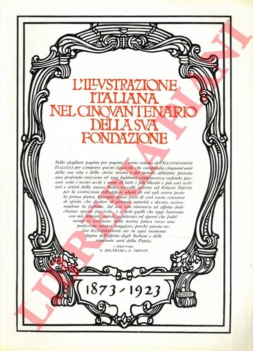 L'Illustrazione italiana nel cinquantenario della sua fondazione. 1873-1923.