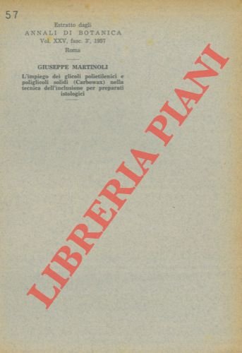 L' impiego dei glicoli polietilenici e poliglicoli solidi (Carbowax ) …