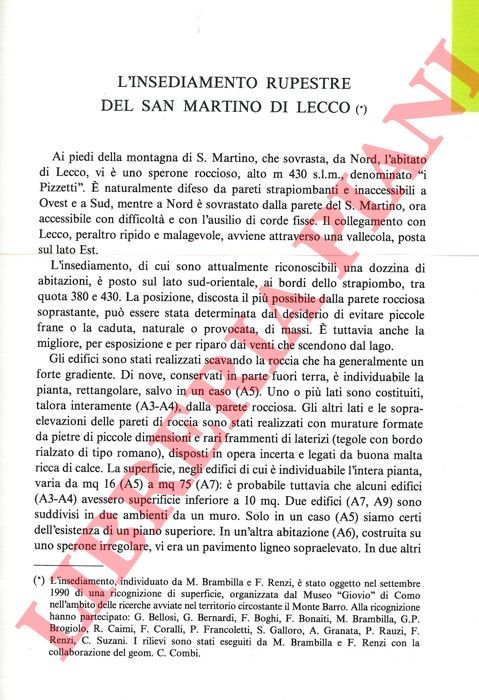 L'insediamento rupestre del San Martino di Lecco.
