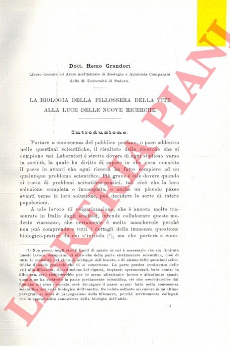 La biologia della Filossera della vite alla luce delle nuove …