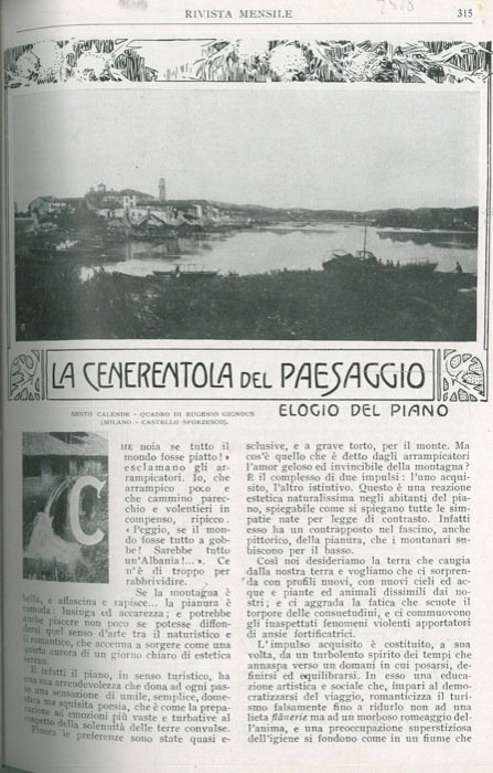 La cenerentola del paesaggio. Elogio del piano.