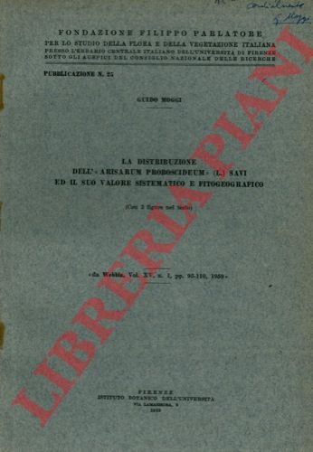 La distribuzione dell' Arisarum proboscideum (L.) Savi ed il suo …