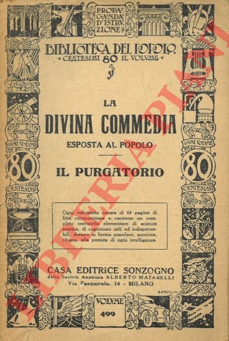 La Divina Commedia esposta al popolo. Il Purgatorio.