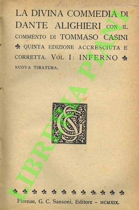 La Divina Commedia. Inferno.