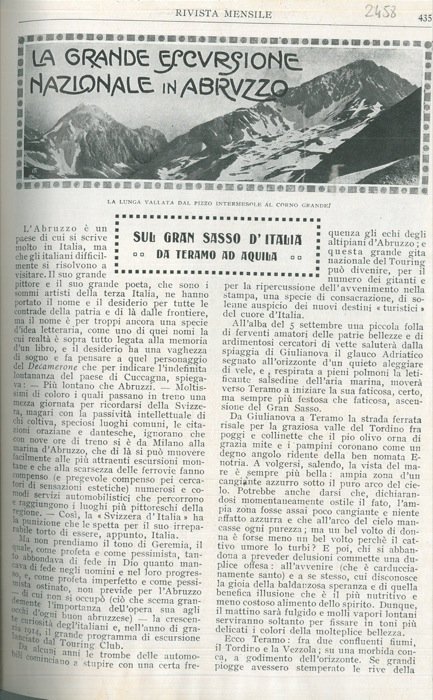 La grande escursione nazionale in Abruzzo. Sul Gran Sasso d'Italia. …