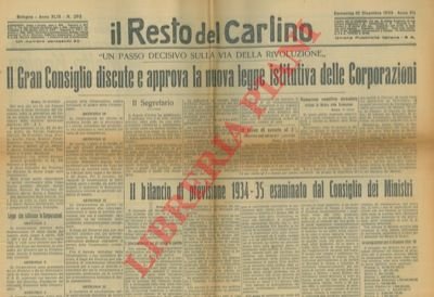 La Legge sulle Corporazioni.