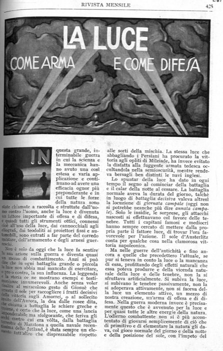 La luce come arma e come difesa.