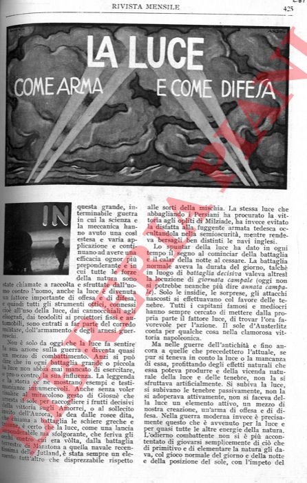 La luce come arma e come difesa.