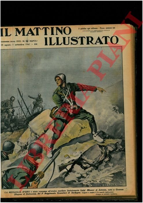 La medaglia d'oro è stata concessa all'eroico mutilato Sottotenente Luigi …