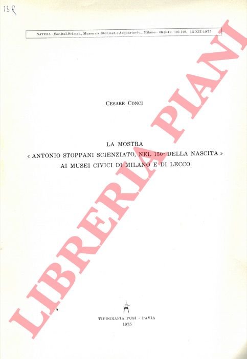 La mostra "Antonio Stoppani scienziato, nel 150° della nascita" ai …